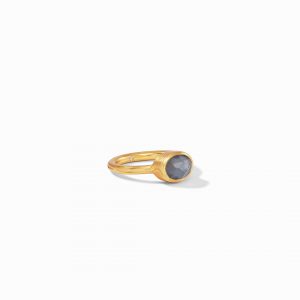Julie Vos Jewel Stack Ring in Iridescent Charcoal Blue