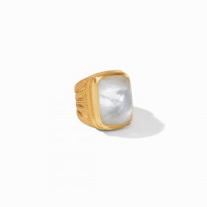 Julie Vos Windsor Statement Ring in Iridescent Clear Crystal
