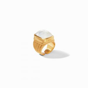 Julie Vos Windsor Statement Ring in Iridescent Clear Crystal