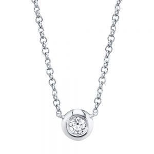 0.05CT Single Diamond Bezel Necklace