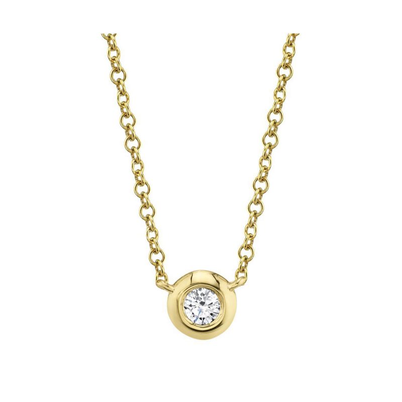 0.05CT Single Diamond Bezel Necklace