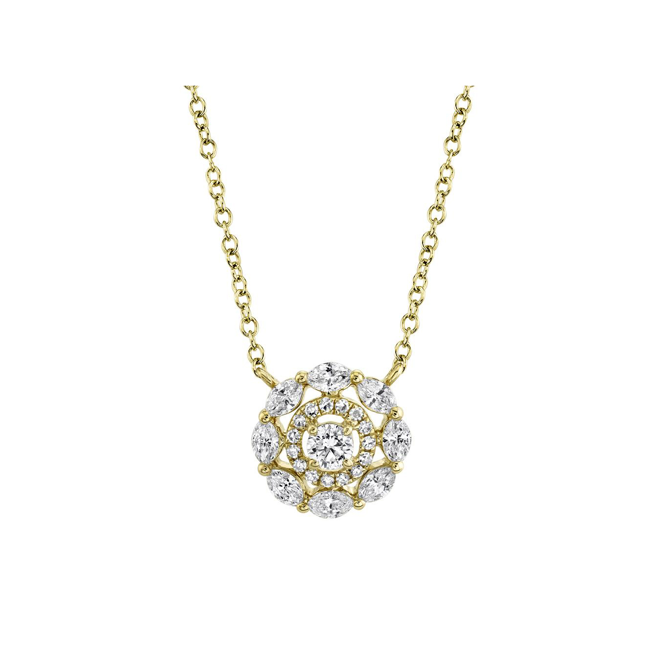 Floating Diamond Halo Marquise Cut Pendant Necklace – Bailey's Fine Jewelry