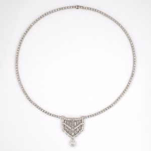 Bailey's Estate Art Deco Shield Motif Diamond Necklace