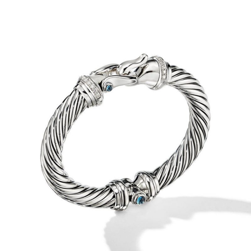 Cable Buckle Bracelet with Hampton Blue Topaz and Diamonds