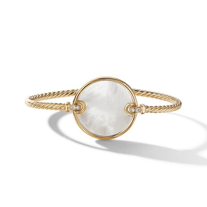 DY Elements Bracelet in 18K Yellow Gold with Mother of Pearl and Pav� Diamonds