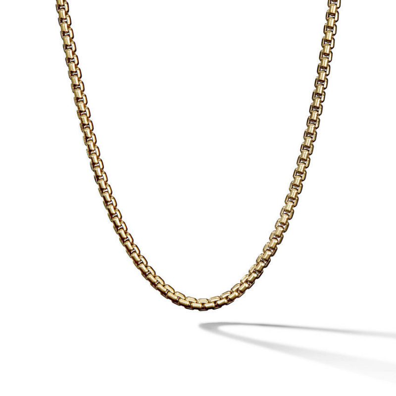 BOX CHAIN NECKLACE IN 18K YELLOW GOLD, 3.4MM