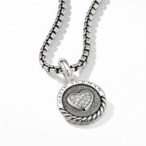 Heart Charm Pendant with Pav� Diamonds
