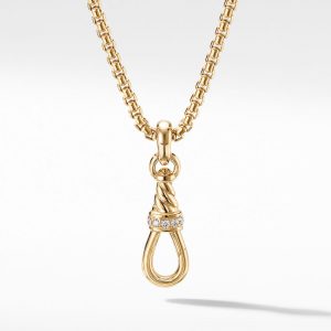 Medium Cable Amulet Grabber in 18K Yellow Gold and Pav�