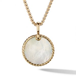 DY Elements� Reversible Disc Pendant in 18K Yellow Gold with Black Onyx and Mother of Pearl