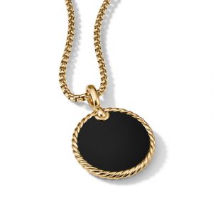DY Elements� Reversible Disc Pendant in 18K Yellow Gold with Black Onyx and Mother of Pearl