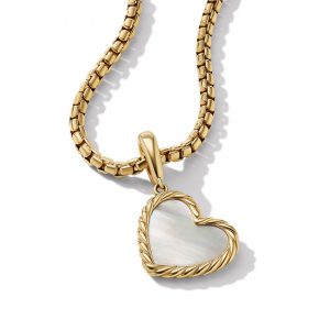 DY Elements� Heart Amulet in 18K Yellow Gold with Mother of Pearl