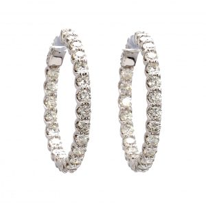 4.15ct Inside Out Diamond Hoop Earrings in 14k White Gold