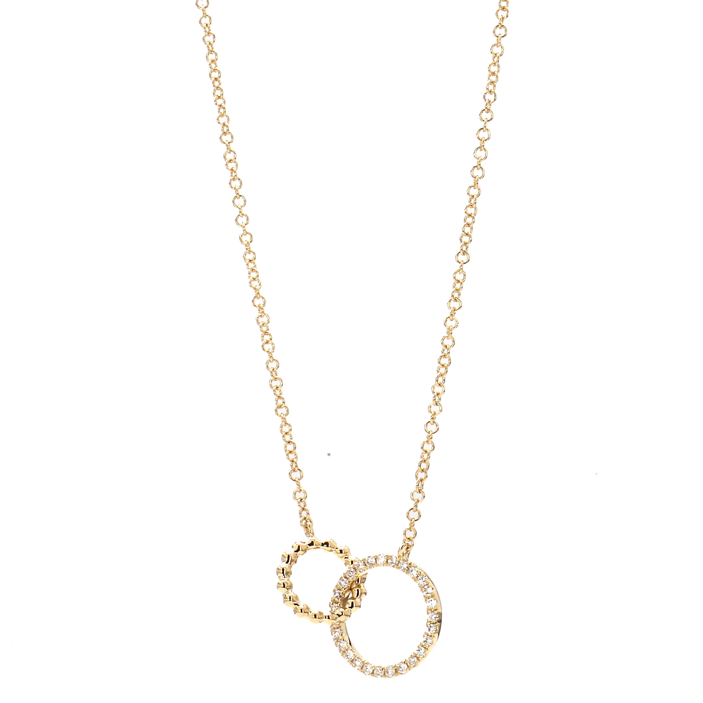 Double circle necklace - gold connected circles necklace - gold two ci –  Maren's Dessert Shop