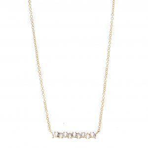 Baguette Bar Diamond Pendant Necklace