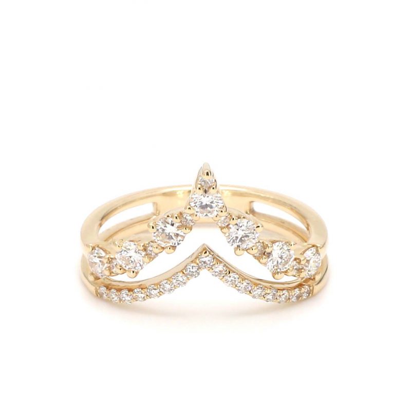 Double Row Pointed Stacking Ring