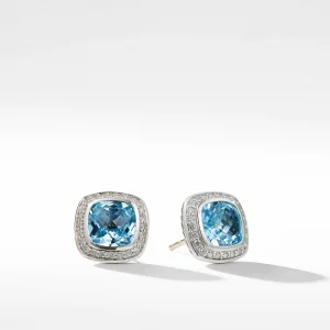Albion� Earrings with Blue Topaz and Diamonds, 7mm