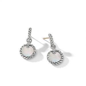 DY Elements Drop Earrings with Mother of Pearl and Pav� Diamonds