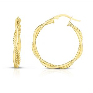 Twisted Hoop Earrings in 14kt Yellow Gold