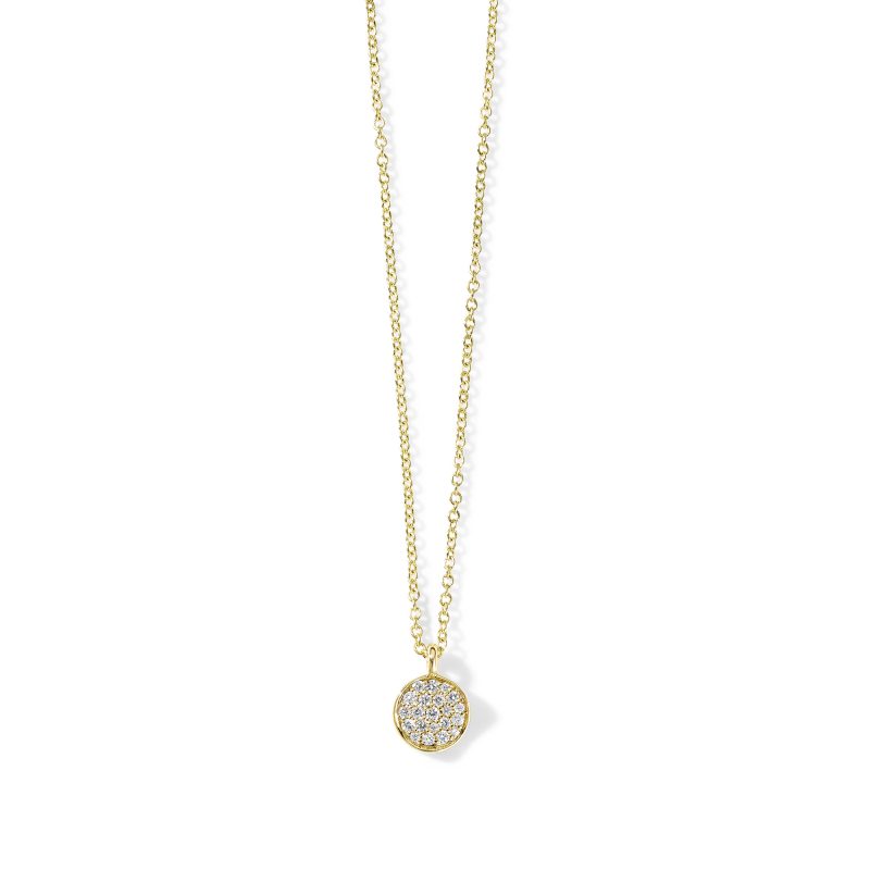 Ippolita Stardust Mini Flower Pave Diamond Disc Pendant Necklace
