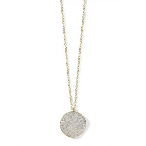 Ippolita Stardust Large Flower Pave Diamond Disc Pendant Necklace