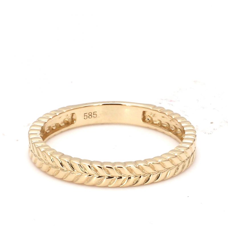 Herringbone Textured Band Ring