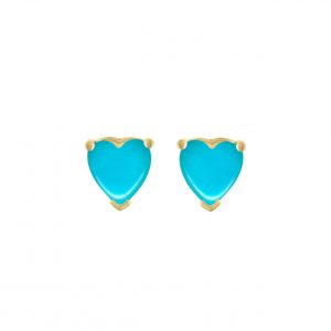 My Story The Zoey Heart Stud Earrings in Turquoise