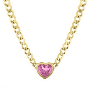 My Story The Cooper Heart Necklace in Pink Tourmaline
