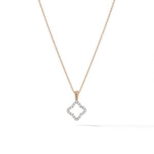 Cable Collectibles Quatrefoil Pendant Necklace with Diamonds in 18K Gold