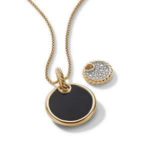 DY Elements Convertible Pendant Necklace in 18K Yellow Gold with Black Onyx and Mother of Pearl and Pav� Diamonds