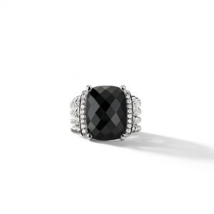 Wheaton Ring with Black Onyx and Diamonds