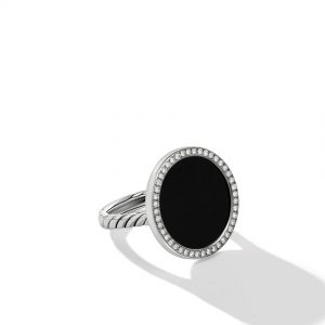 DY Elements Ring with Black Onyx and Pav� Diamonds