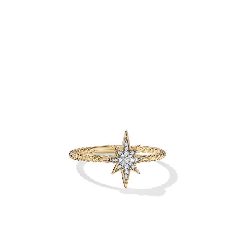 Cable Collectibles� North Star Stack Ring in 18K Yellow Gold with Pav� Diamonds