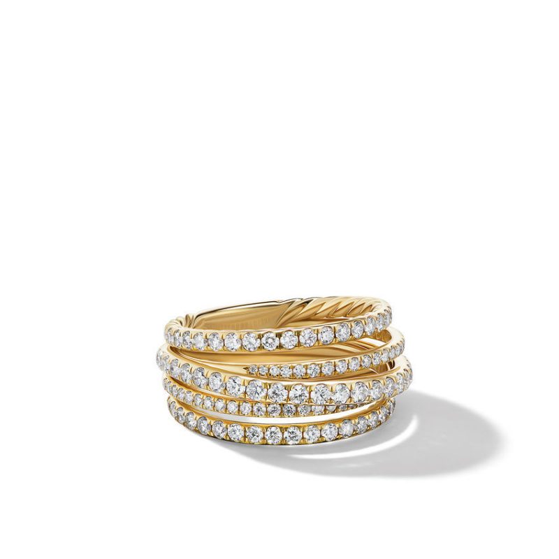Pav� Crossover Ring in 18K Yellow Gold with Diamonds