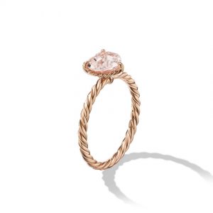 Chatelaine Heart Ring in 18K Rose Gold with Morganite