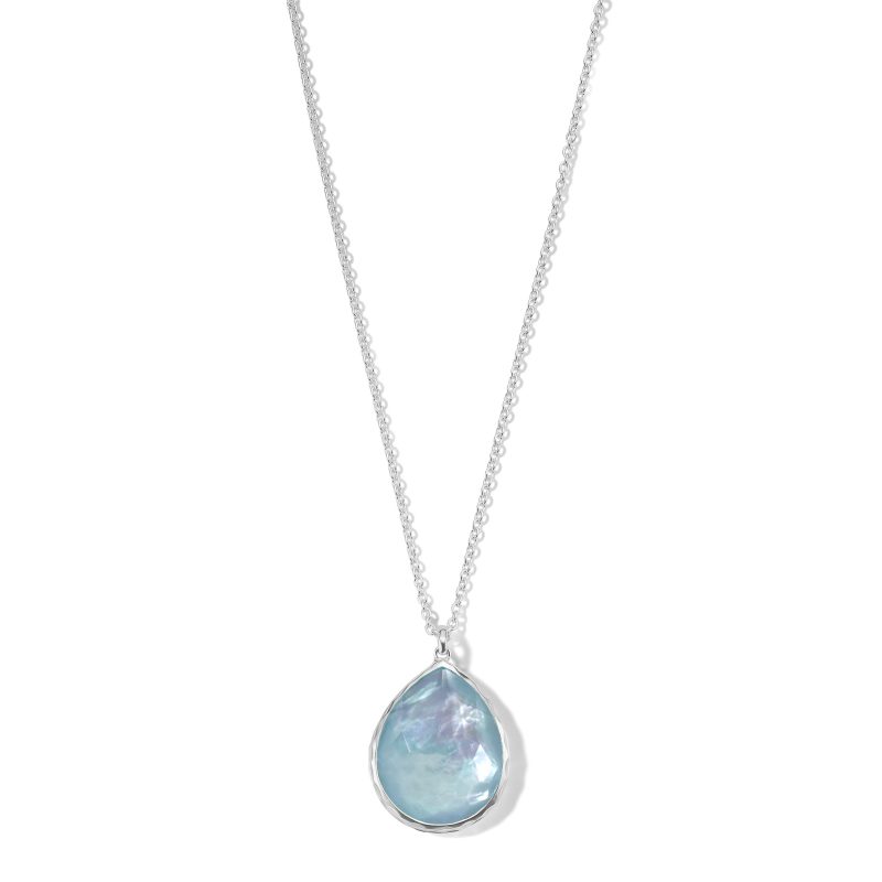 New 925 Sterling Silver & Crystal Teardrop Pendant Charm with Free Chain