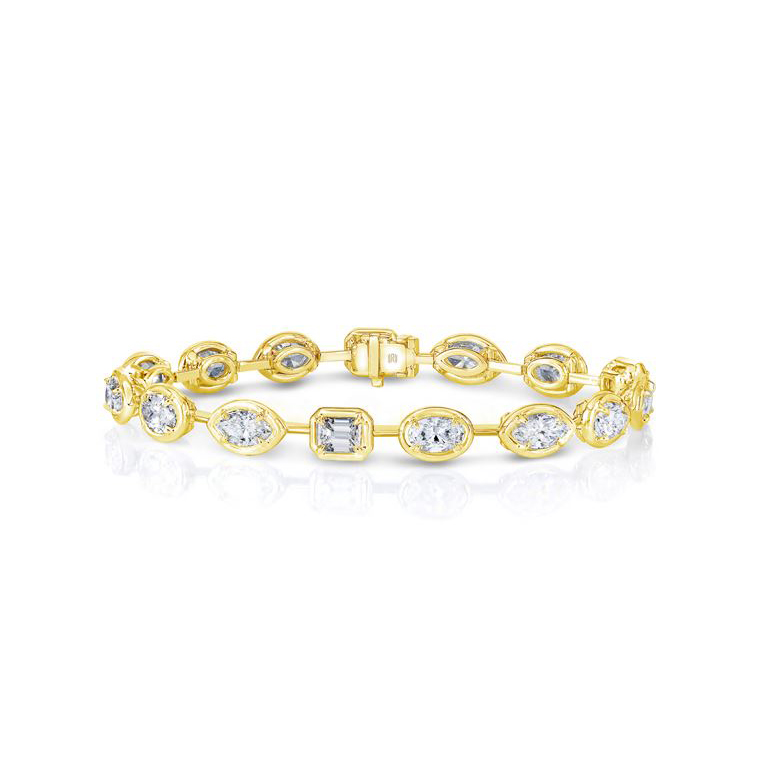 7.61ct Multi-shape Bezel Set Diamond Link Bracelet – Bailey's Fine Jewelry