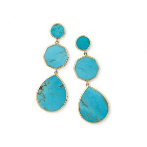 Ippolita Polished Rock Candy Crazy 8's 3-Stone Drop Earrings in Turquoise