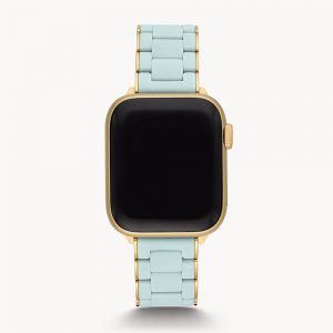 Michele Seafoam and Gold-Tone Silicone Bracelet Band for Apple Watch