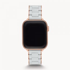 Michele Fog and Pink Tone Silicone Bracelet Band for Apple Watch