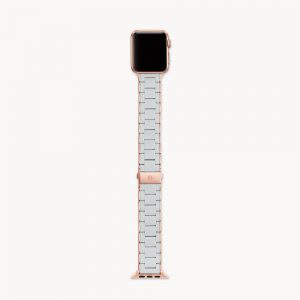 Michele Fog and Pink Tone Silicone Bracelet Band for Apple Watch