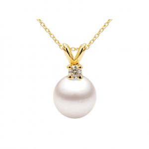 Bailey's Fine Akoya Pearl and Diamond Pendant Necklace