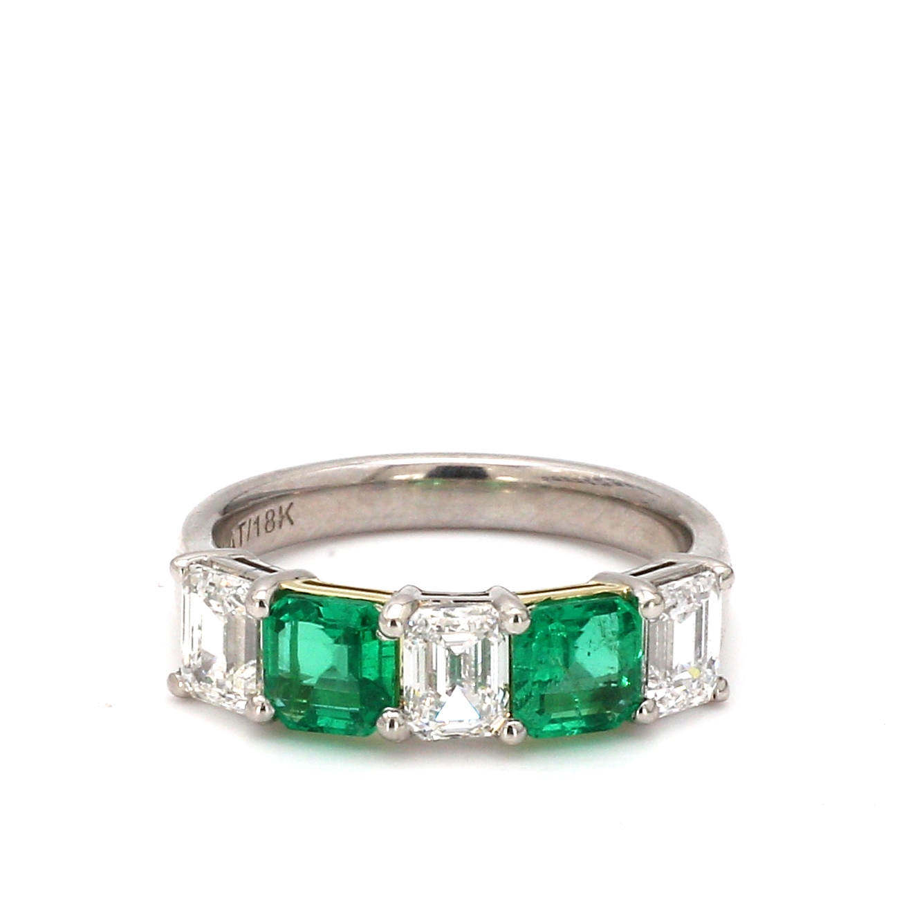 Womens Modern 950 Platinum 3.0 Carat Princess Emerald Flanked Kite Wedding  Ring G1298F-PLATEM | Art Masters Jewelry