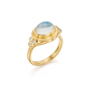 Temple St Clair Classic Temple Ring in Blue Moonstone