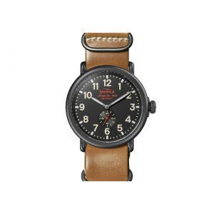 Shinola 47MM Runwell with Gray Dial and Whiskey Leather Strap Watch