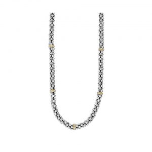 Lagos Signature Caviar Beaded Necklace With Gold