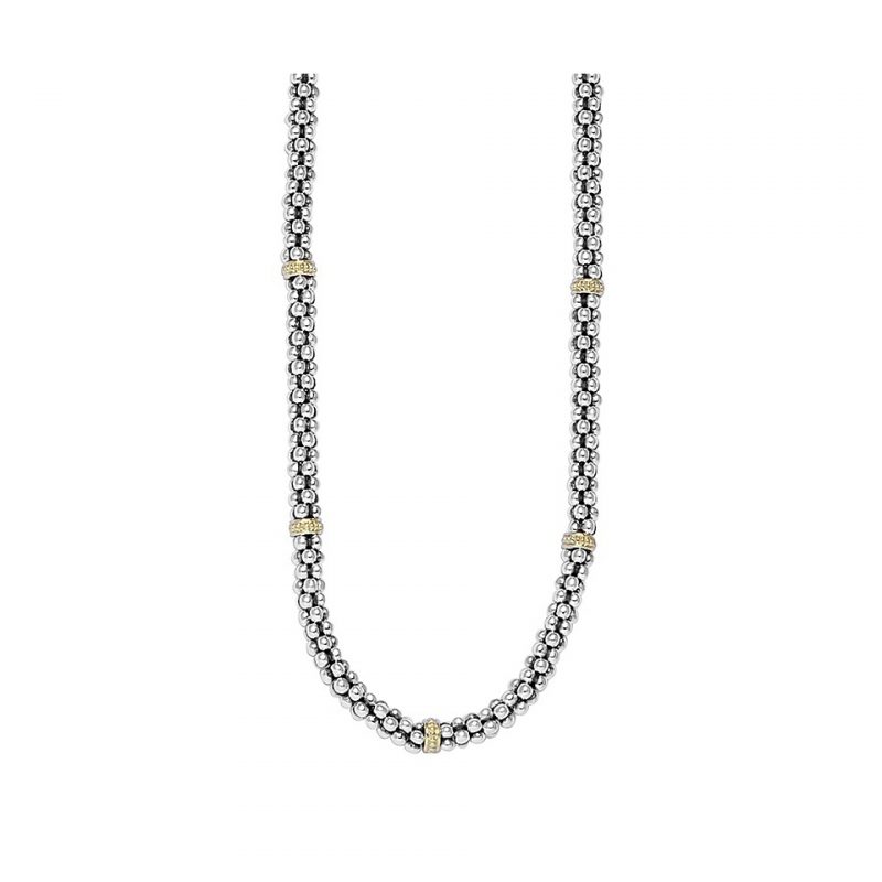 Lagos Signature Caviar Beaded Necklace With Gold