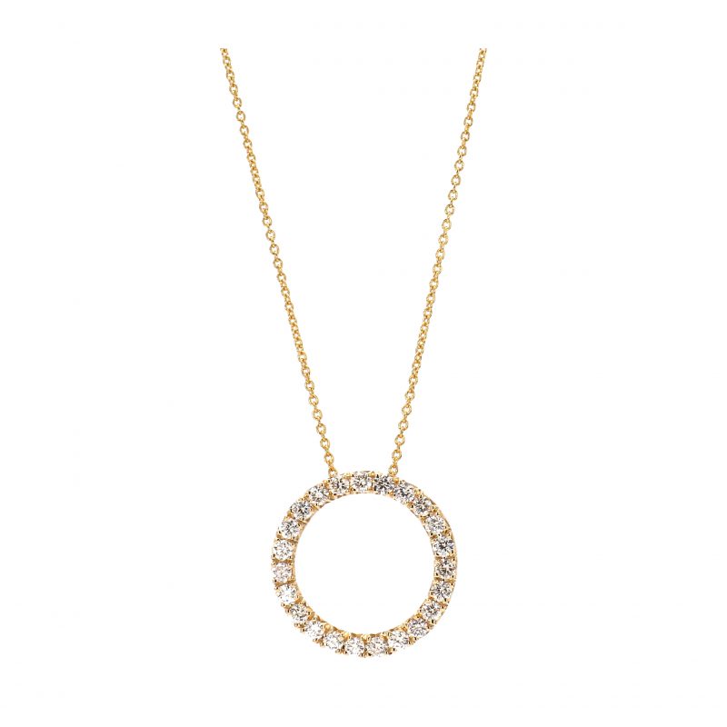 18 K Gold Circle Necklace For Women, Dainty Gold Open Cir... | Elk & Bloom  | SilkFred