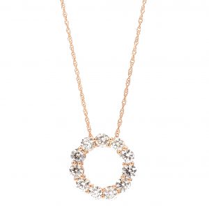 2.10ct Open Diamond Circle Pendant Necklace