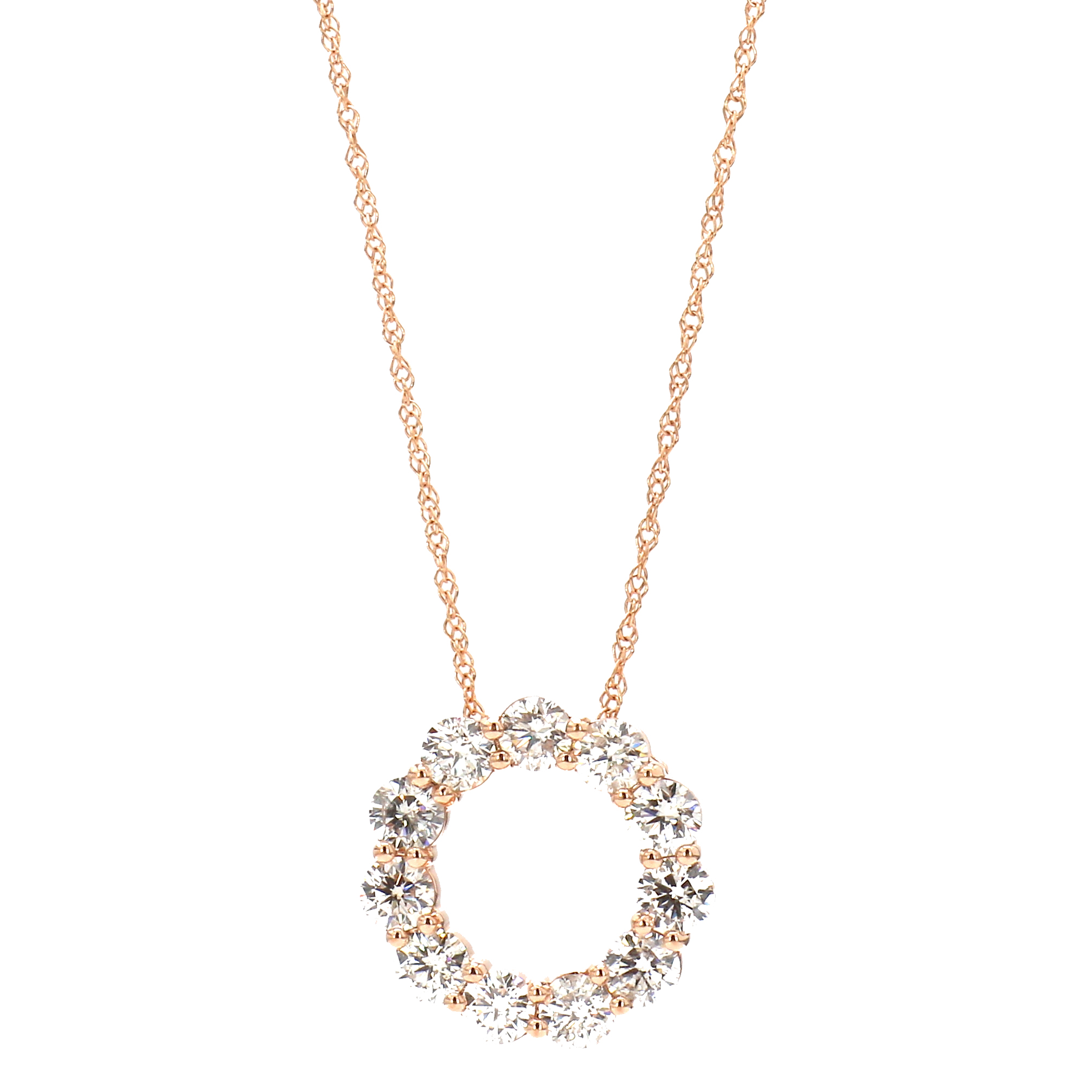 Open Circle Diamond Necklace | Moon and Lola