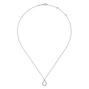 Open Teardrop Diamond Pendant Necklace